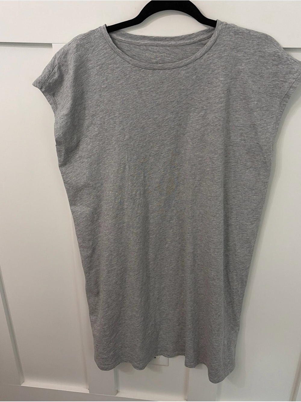 Eileen Fisher Grey Tee Dress - Simple Crew Neck